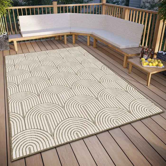 Hanse Home pangli indoor outdoor 105850 linen  Living Room Geometric Rug.