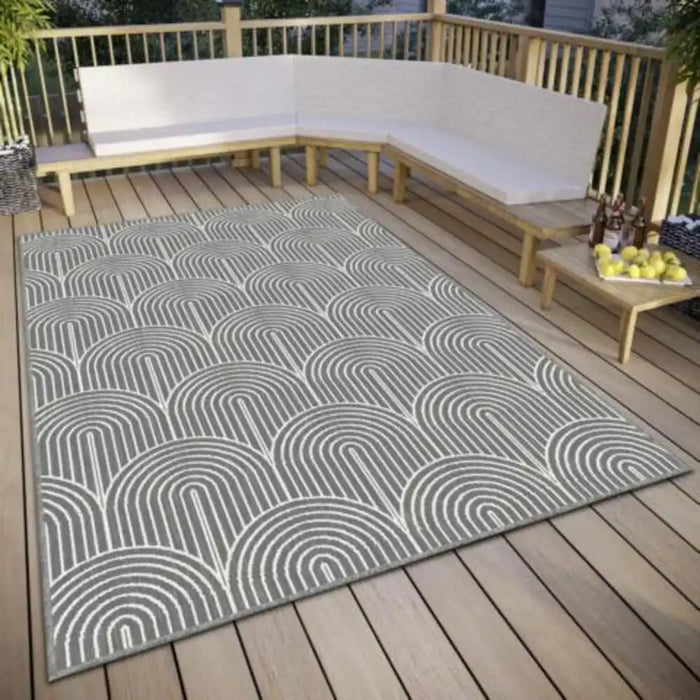 Hanse Home pangli indoor outdoor 105851 silver Grey Living Room Geometric Rug.