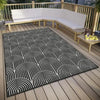 Hanse Home pangli indoor outdoor 105852 black Grey, Black Living Room Geometric Rug.