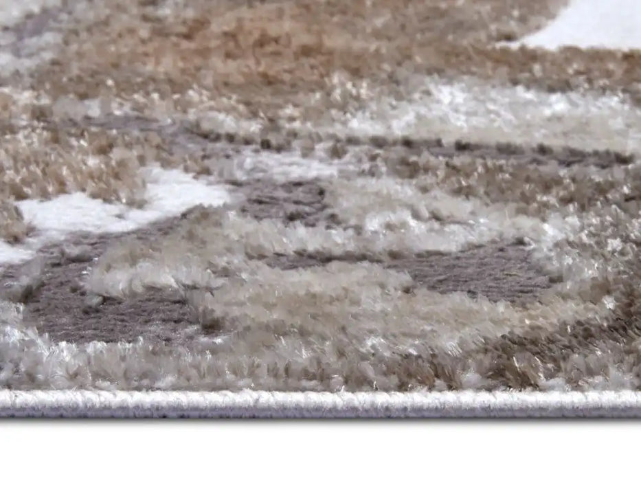 Hanse Home shine 105922 white grey brown Brown, Grey Living Room  Rug.