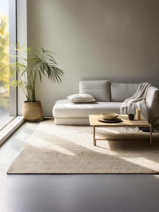 Hanse Home boucl 105973 ivory white Ivory Living Room Natural Fibre Rug.