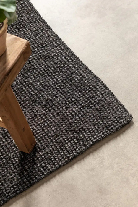 Hanse Home boucl 105976 dark black Black Living Room Natural Fibre Rug.