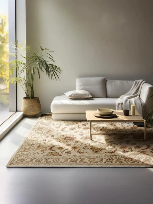 Nouristan herat 2 105985 cream Ivory Living Room  Rug.