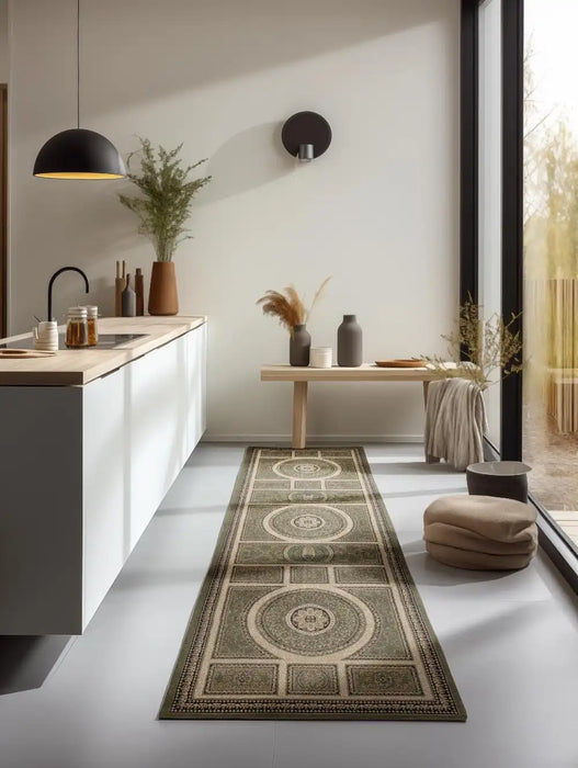 Nouristan herat 2 105991 olive green cream Green Living Room  Rug.