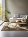 Nouristan herat 2 105993 black cream Black, Ivory Living Room  Rug.