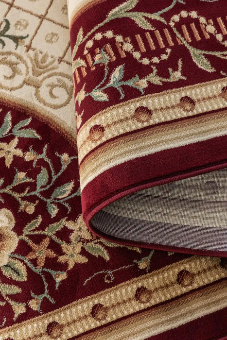 Nouristan herat 2 105994 red cream Ivory, Red Living Room  Rug.