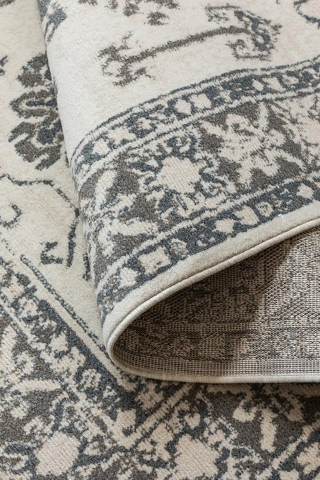 Hanse Home terrain 106002 cream grey Grey, Ivory Living Room Moroccan Rug.