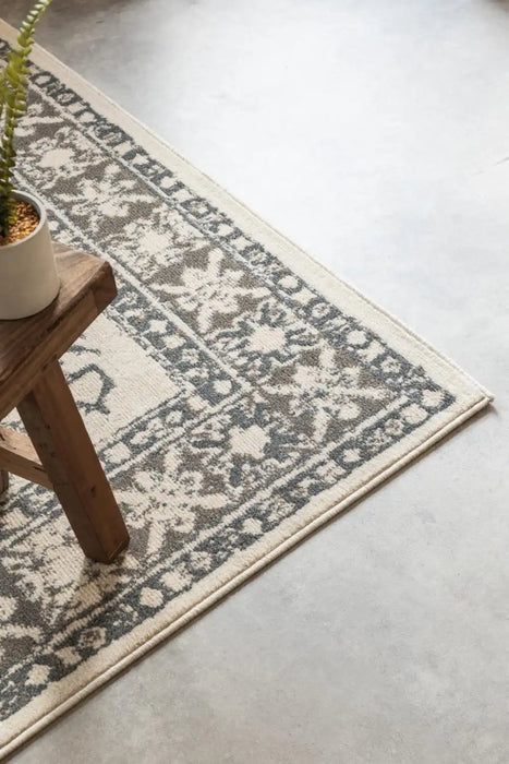 Hanse Home terrain 106002 cream grey Grey, Ivory Living Room Moroccan Rug.