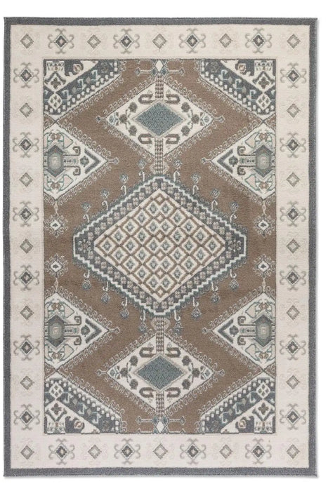 Hanse Home terrain 106003 brown cream Brown, Ivory Living Room Moroccan Rug.