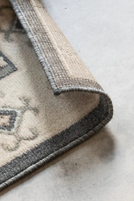 Hanse Home terrain 106004 cream grey Grey, Ivory Living Room Moroccan Rug.