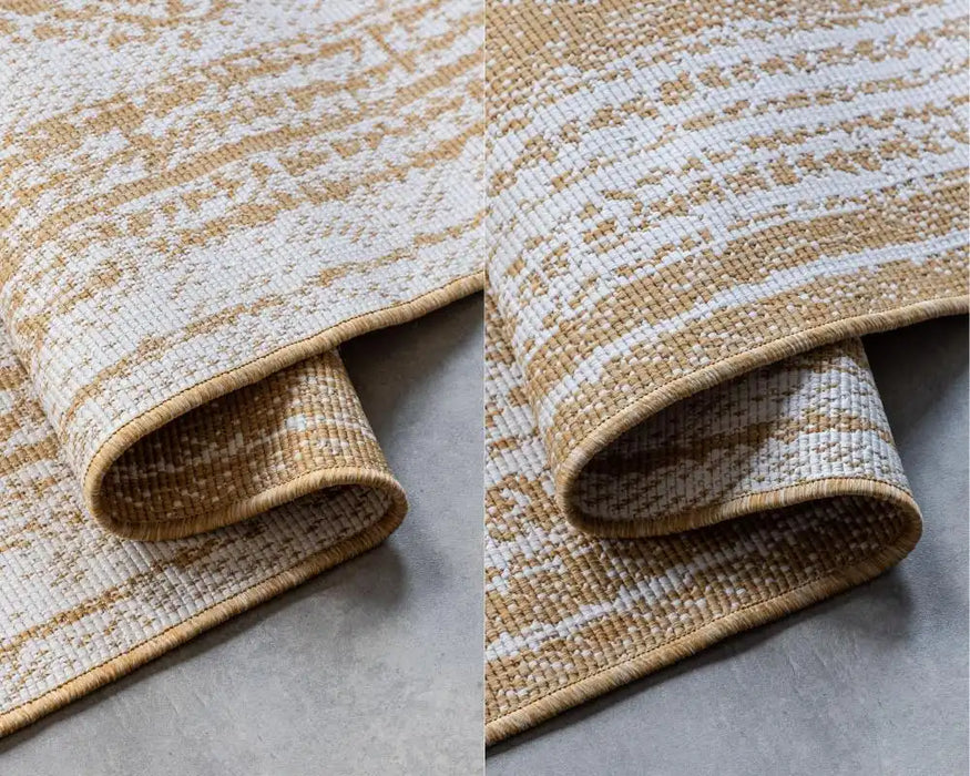 Elle Decoration gemini 106012 ochre Yellow, Ivory Outdoor  Geometric Rug.