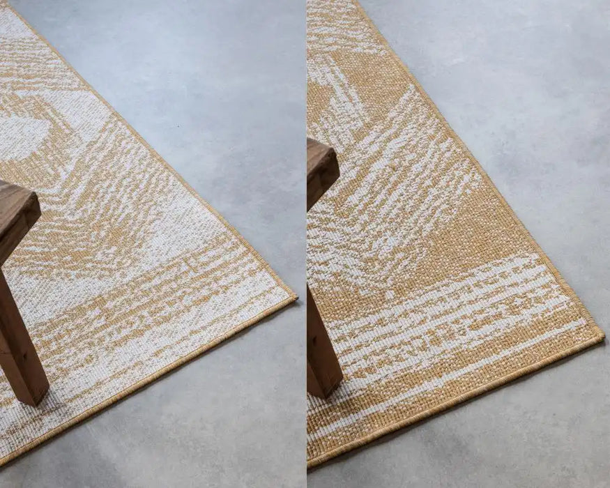 Elle Decoration gemini 106012 ochre Yellow, Ivory Outdoor  Geometric Rug.