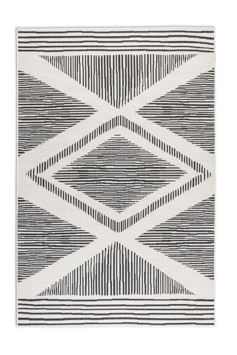 Elle Decoration gemini 106014 black Grey, Black Outdoor  Geometric Rug.