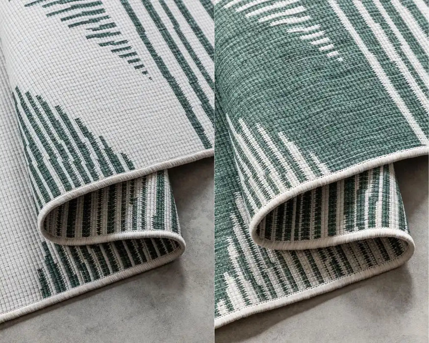 Elle Decoration gemini 106015 green Green, Ivory Outdoor  Geometric Rug.