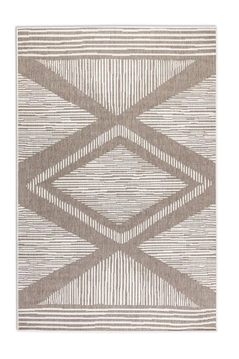Elle Decoration gemini 106016 linen Beige, Ivory Outdoor  Geometric Rug.
