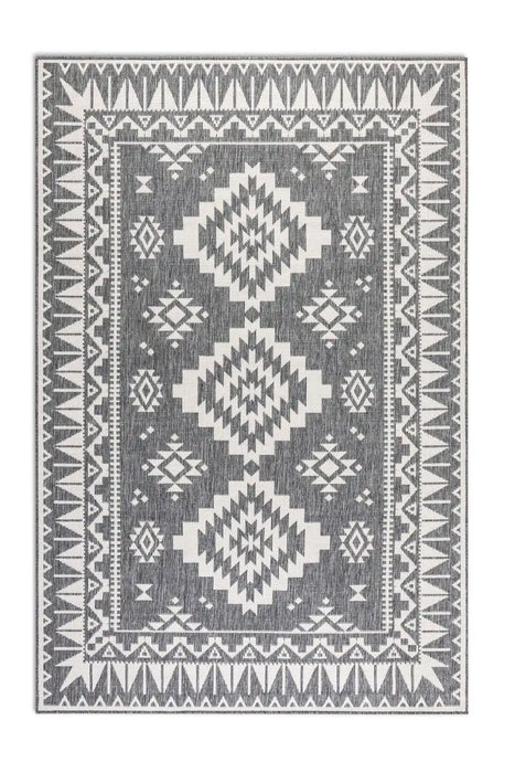 Elle Decoration gemini 106018 silver Grey Outdoor  Geometric Rug.