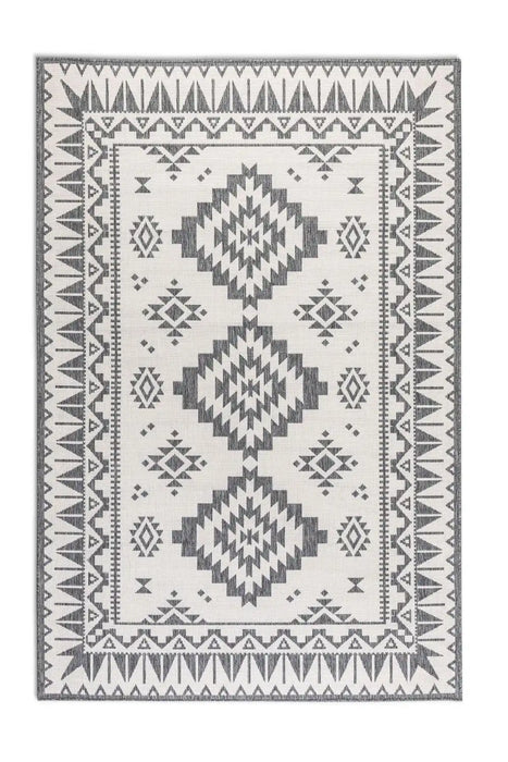 Elle Decoration gemini 106018 silver Grey Outdoor  Geometric Rug.