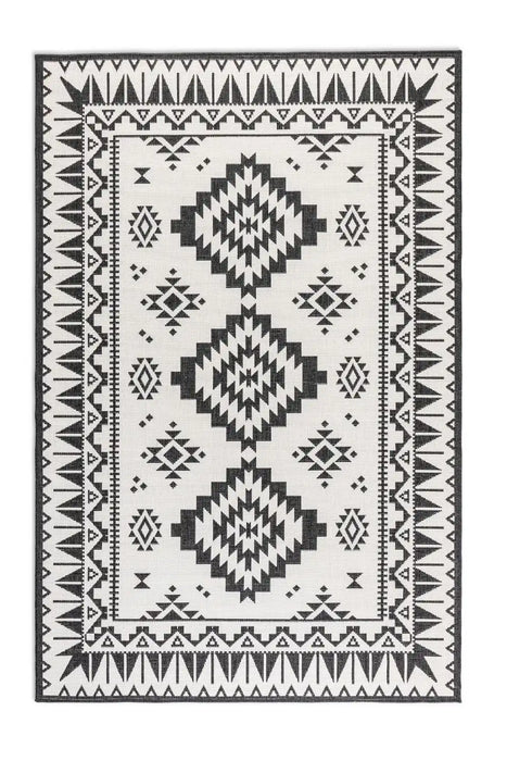 Elle Decoration gemini 106019 black Black, Ivory Outdoor  Geometric Rug.