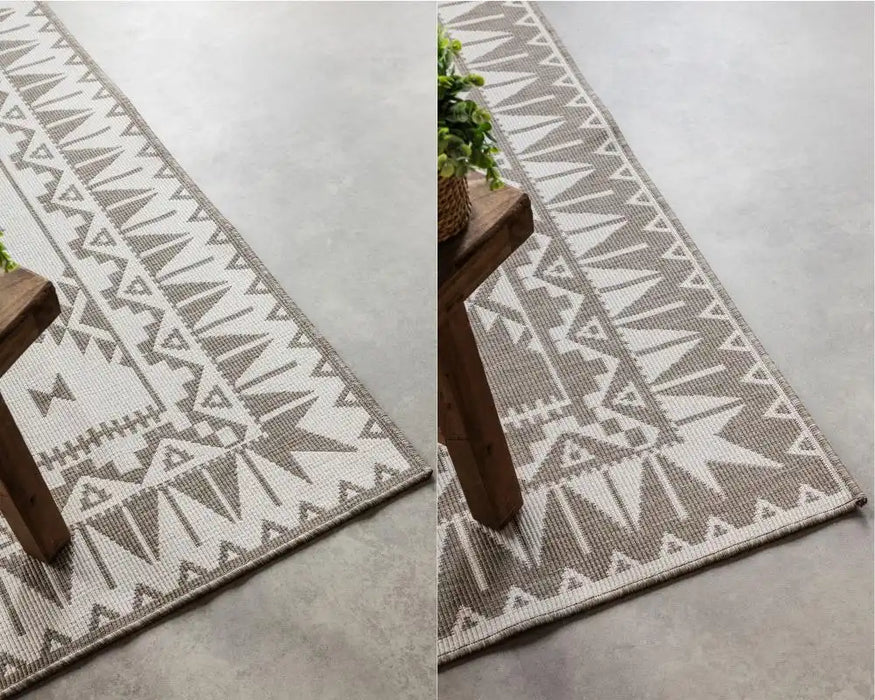 Elle Decoration gemini 106021 linen Beige, Ivory Outdoor  Geometric Rug.