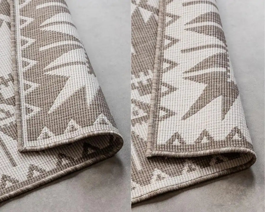 Elle Decoration gemini 106021 linen Beige, Ivory Outdoor  Geometric Rug.