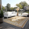 Elle Decoration gemini 106022 ochre Yellow, Ivory Outdoor  Geometric Rug.