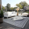 Elle Decoration gemini 106023 silver Grey Outdoor  Geometric Rug.