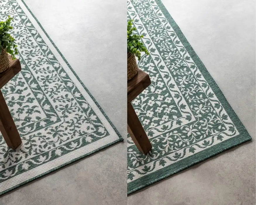 Elle Decoration gemini 106025 green Green, Ivory Outdoor  Geometric Rug.