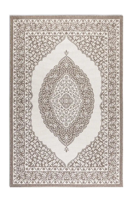 Elle Decoration gemini 106026 linen Beige, Ivory Outdoor  Geometric Rug.