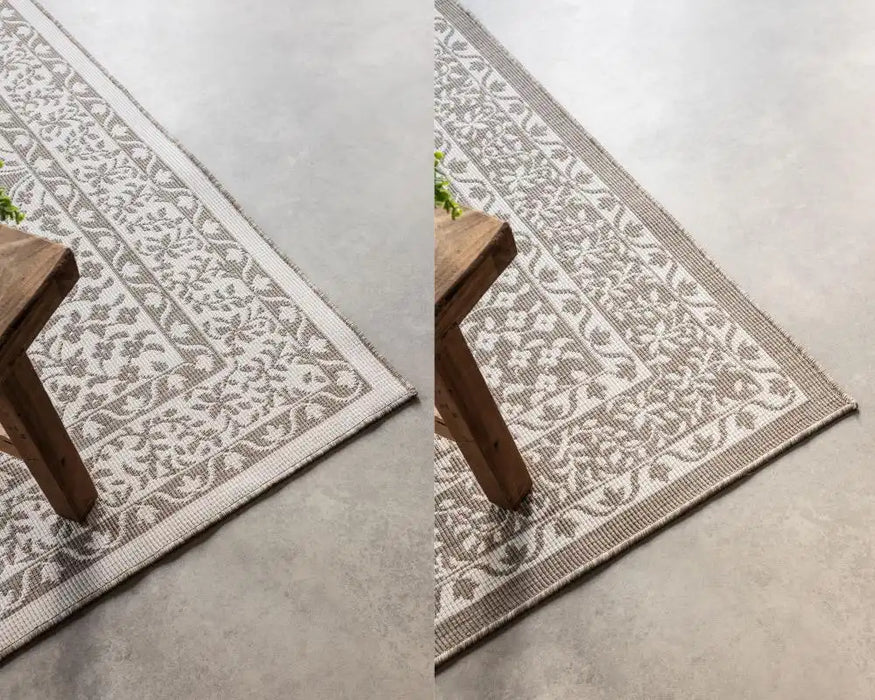 Elle Decoration gemini 106026 linen Beige, Ivory Outdoor  Geometric Rug.