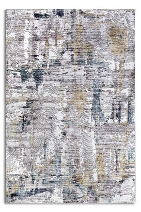 Elle Decoration imagination v2 hans 106038 saphire gold Blue, Grey Living Room Geometric Rug.