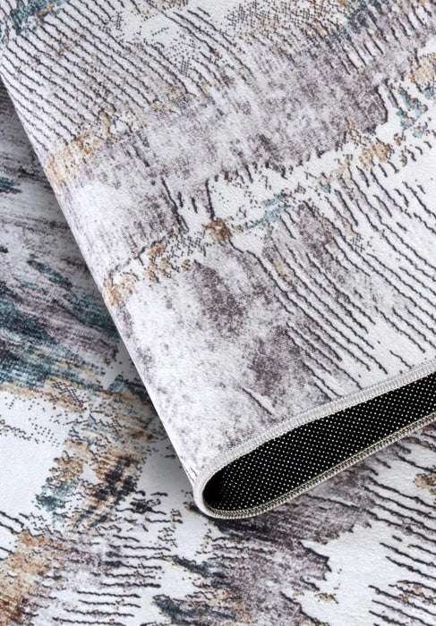 Elle Decoration imagination v2 hans 106038 saphire gold Blue, Grey Living Room Geometric Rug.