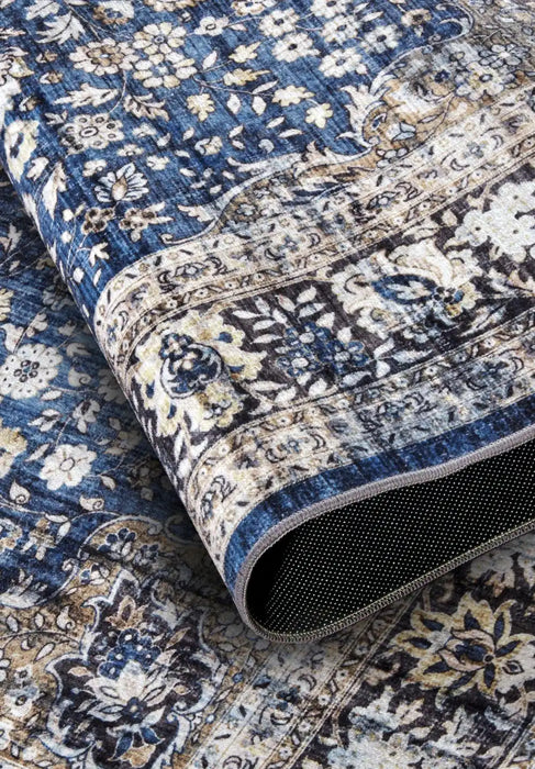 Freundin Home asya 106039 dark blue cream Blue Living Room  Rug.