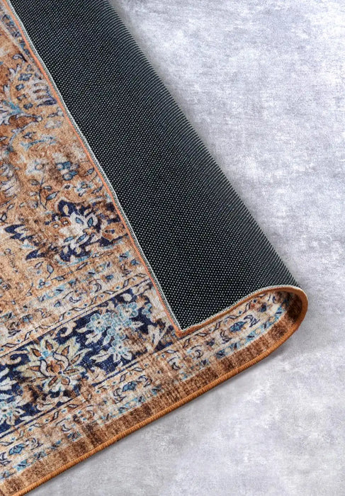 Freundin Home asya 106041 copper blue Orange Living Room  Rug.