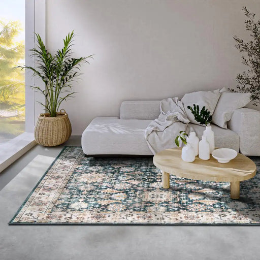 Elle Decoration imagination v2 hans 106044 blue cream Blue Living Room Geometric Rug.