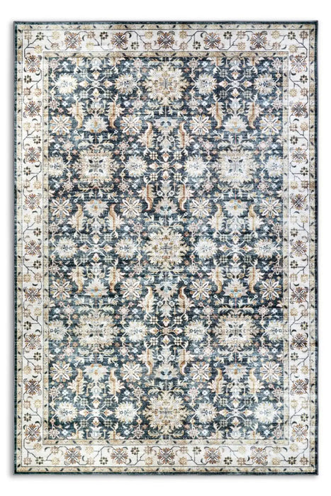 Elle Decoration imagination v2 hans 106044 blue cream Blue Living Room Geometric Rug.
