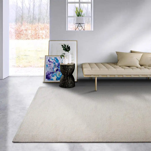 Elle Decoration delhi 106052 natural white Ivory Living Room Wool Rug.