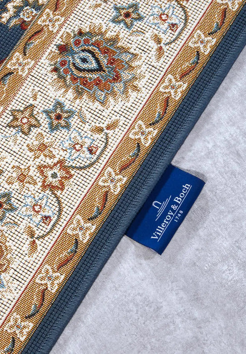 Villeroy and Boch kollektion 1767 106055 blue cream Blue, Ivory, Cream Living Room  Rug.