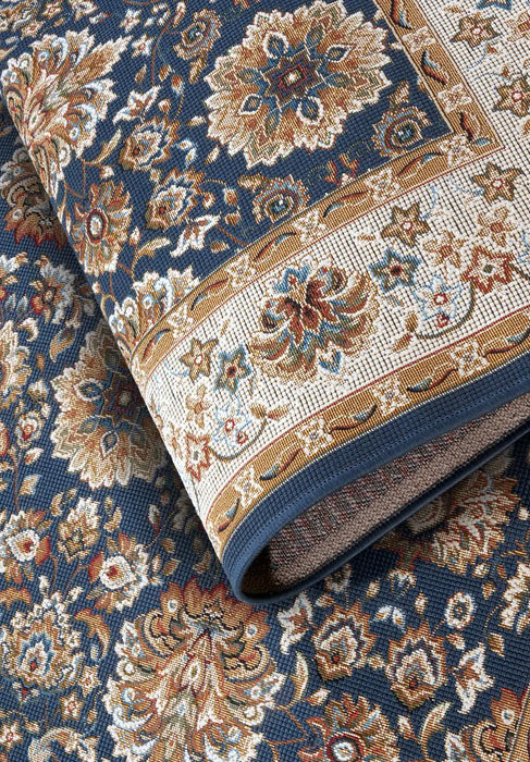 Villeroy and Boch kollektion 1767 106055 blue cream Blue, Ivory, Cream Living Room  Rug.