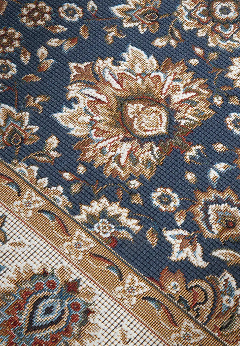 Villeroy and Boch kollektion 1767 106055 blue cream Blue, Ivory, Cream Living Room  Rug.