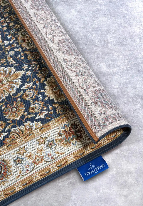 Villeroy and Boch kollektion 1767 106055 blue cream Blue, Ivory, Cream Living Room  Rug.