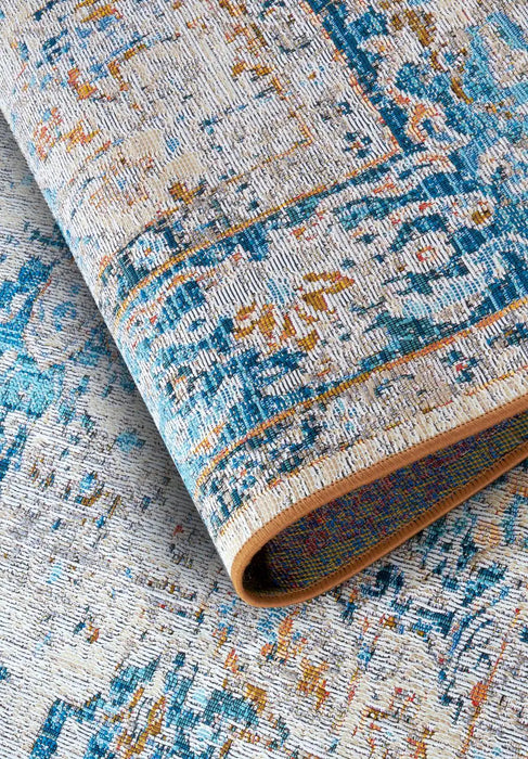 Villeroy and Boch kollektion 1767 106064 cream blue Blue, Cream Living Room  Rug.
