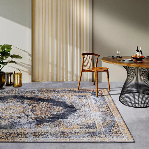 Villeroy and Boch kollektion 1767 106065 anthracite gold Grey, Yellow Living Room  Rug.