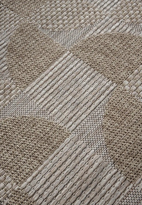 Villeroy and Boch kollektion 1836 indoors or outdoors 106078 natural brown Brown, Beige Living Room Flat Weave Rug.
