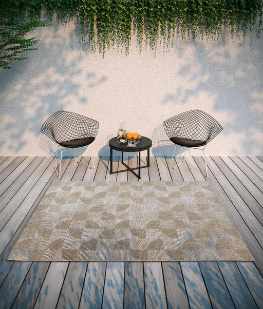 Villeroy and Boch kollektion 1836 indoors or outdoors 106078 natural brown Brown, Beige Living Room Flat Weave Rug.