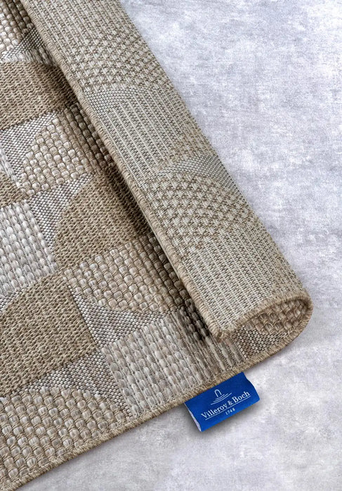 Villeroy and Boch kollektion 1836 indoors or outdoors 106078 natural brown Brown, Beige Living Room Flat Weave Rug.