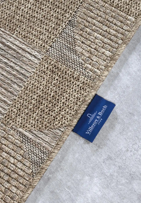 Villeroy and Boch kollektion 1836 indoors or outdoors 106078 natural brown Brown, Beige Living Room Flat Weave Rug.