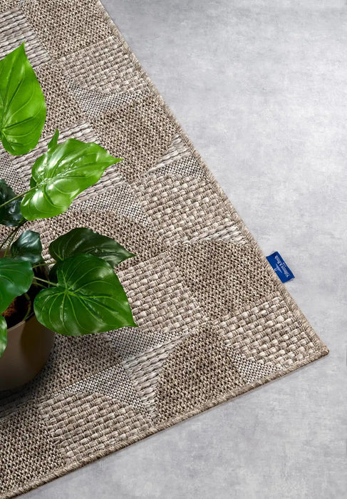 Villeroy and Boch kollektion 1836 indoors or outdoors 106078 natural brown Brown, Beige Living Room Flat Weave Rug.