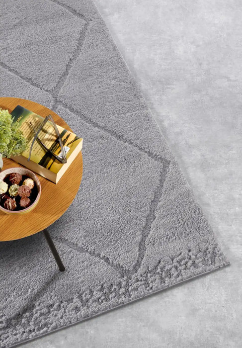 Elle Decoration elle gallery 106082 light grey Grey Living Room Geometric Rug.