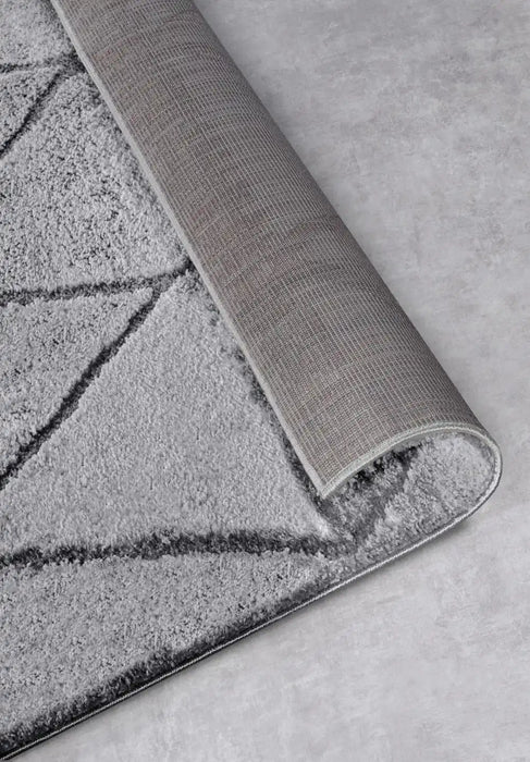 Elle Decoration elle gallery 106082 light grey Grey Living Room Geometric Rug.