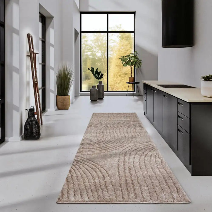 Elle Decoration elle gallery 106084 beige Beige Living Room Geometric Rug.